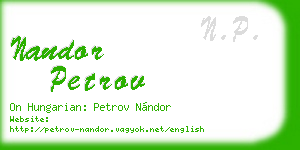 nandor petrov business card